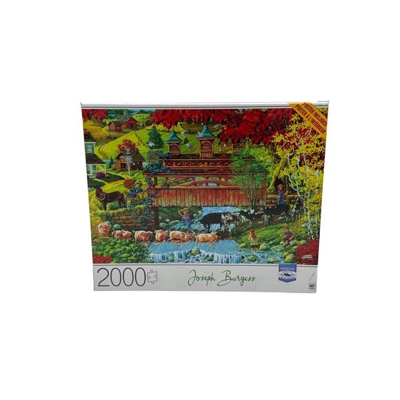 Jigsaw Puzzle Joseph Burgess 2000 Piece Washday Bridge Poster 32” X 24” - Picture 1 of 5